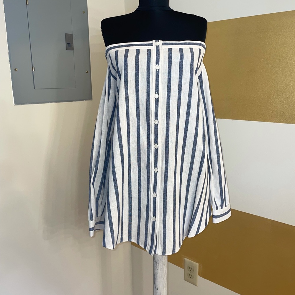 Off the shoulder linen shirt